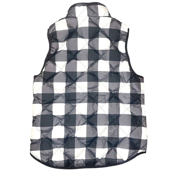 Woolrich Black and White Cabincore, Outdoor, Buffalo Plaid Puffer Vest Sz: S - Picture 4 of 5